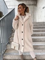 Women's Fashion Solid Color Single Breasted Coat Woolen Coat main image 3