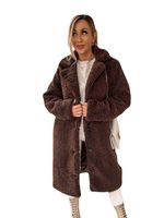 Women's Fashion Solid Color Single Breasted Coat Woolen Coat main image 4