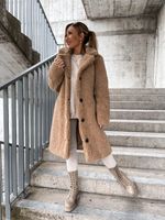 Women's Fashion Solid Color Single Breasted Coat Woolen Coat main image 2