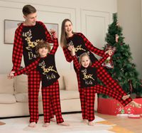 Fashion Letter Deer Cotton Blend Polyester Pants Sets Family Matching Outfits sku image 5