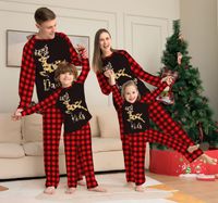 Fashion Letter Deer Cotton Blend Polyester Pants Sets Family Matching Outfits sku image 6