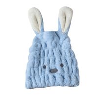 Cute Rabbit Coral Fleece Hair-drying Cap main image 4