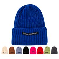 Unisex Fashion Solid Color Patch Eaveless Wool Cap main image 6