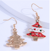 Fashion Christmas Tree Alloy Plating Rhinestones Women's Ear Hook 1 Pair main image 3