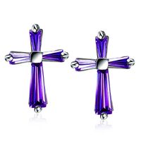 Jesus Cross Austria Imitated Crystal 925 Sterling Alloy Stud Earrings Nhlj136878 sku image 2