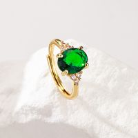 Fashion Geometric Copper Gold Plated Zircon Open Ring 1 Piece main image 5