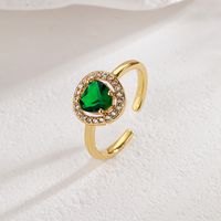 Fashion Geometric Copper Gold Plated Zircon Open Ring 1 Piece main image 4