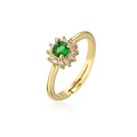 Fashion Geometric Copper Gold Plated Zircon Open Ring 1 Piece sku image 3