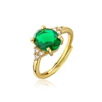 Fashion Geometric Copper Gold Plated Zircon Open Ring 1 Piece sku image 1