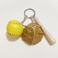 Fashion Baseball Pu Leather Unisex Bag Pendant Keychain sku image 15
