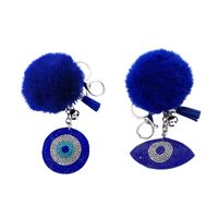 Simple Style Devil's Eye Flannel Inlay Rhinestones Unisex Bag Pendant Keychain 1 Piece main image 4