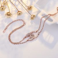Elegant Mode Brief Kupfer Inlay Künstliche Perlen Zirkon Halskette main image 4