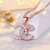 Elegant Fashion Letter Copper Inlay Artificial Pearls Zircon Necklace sku image 2