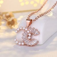 Elegant Fashion Letter Copper Inlay Artificial Pearls Zircon Necklace main image 2