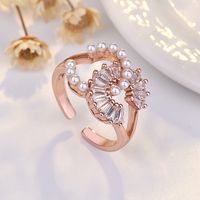 Élégant Mode Lettre Le Cuivre Incruster Perles Artificielles Zircon Collier sku image 1