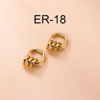 Fashion Pentagram Moon Stainless Steel Titanium Steel Gold Plated Earrings 1 Pair sku image 4