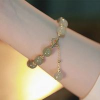 Retro Fashion Ethnic Style Leaf Alloy Metal Artificial Gemstones Beads Unisex Bracelets sku image 4