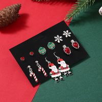Sweet Santa Claus Snowflake Alloy Enamel Women's Earrings 1 Set main image 5
