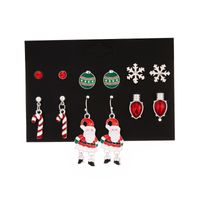 Dulce Papá Noel Copo De Nieve Aleación Esmalte Mujeres Aretes 1 Juego main image 3