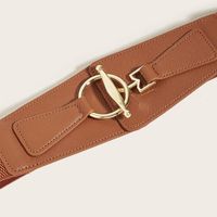 Fashion Solid Color Pu Leather Alloy Women's Leather Belts main image 3