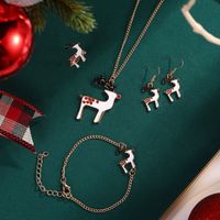 Cartoon Style Christmas Hat Christmas Tree Antlers Alloy Plating Women's Bracelets Earrings Necklace 4 Piece Set main image 5