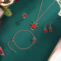 Cartoon Style Christmas Hat Christmas Tree Antlers Alloy Plating Women's Bracelets Earrings Necklace 4 Piece Set main image 3