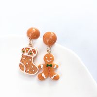1 Pair Fashion Cartoon Character Christmas Socks Asymmetrical Resin Drop Earrings main image 5