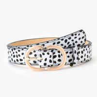 Fashion Solid Color Leopard Pu Leather Alloy Women's Leather Belts 1 Piece sku image 5