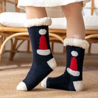 Women's Sweet Christmas Hat Santa Claus Snowman Acetate Fibre Polyester Cotton Ankle Socks sku image 4