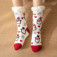 Women's Sweet Christmas Hat Santa Claus Snowman Acetate Fibre Polyester Cotton Ankle Socks sku image 12