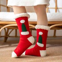 Women's Sweet Christmas Hat Santa Claus Snowman Acetate Fibre Polyester Cotton Ankle Socks sku image 3