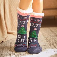 Women's Sweet Christmas Hat Santa Claus Snowman Acetate Fibre Polyester Cotton Ankle Socks sku image 14