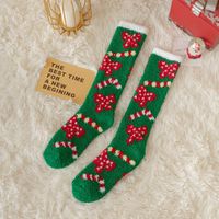 Mujeres Moda Papá Noel Monigote De Nieve Alce Poliéster Vellón De Coral Bordado Calcetines De Tobillo sku image 4