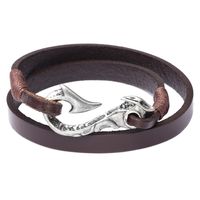 Simple Style Irregular Alloy Leather Men's Bracelets 1 Piece sku image 1