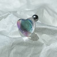 Simple Style Heart Shape Artificial Crystal Plating Women's Ear Studs 1 Piece sku image 17