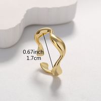 Simple Style Waves Lines Brass Gold Plated Open Ring In Bulk main image 5