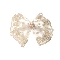 Sweet Bow Knot Imitation Pearl Cloth Lace Hair Clip 1 Piece main image 2