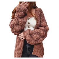 Women's Cardigan Long Sleeve Sweaters & Cardigans Braid Fashion Solid Color main image 4