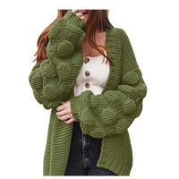 Women's Cardigan Long Sleeve Sweaters & Cardigans Braid Fashion Solid Color main image 3