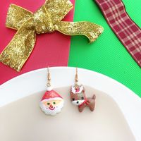 Novelty Santa Claus Snowman Snowflake Resin Women's Drop Earrings 1 Pair sku image 4