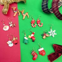 Novelty Santa Claus Snowman Snowflake Resin Women's Drop Earrings 1 Pair main image 4