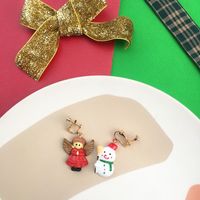 Novelty Santa Claus Snowman Snowflake Resin Women's Drop Earrings 1 Pair sku image 12
