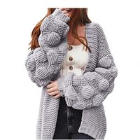 Women's Cardigan Long Sleeve Sweaters & Cardigans Braid Fashion Solid Color main image 2