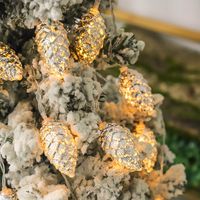 Christmas Retro Pine Cones Copper Wire Party String Lights 1 Piece sku image 4