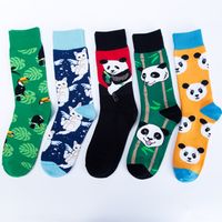 Unisex Casual Panda Cat Cotton Jacquard Ankle Socks main image 1