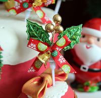Christmas Wreath Bow Knot Bell Plastic Party Cake Decorating Supplies 1 Piece sku image 1