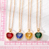 Fashion Heart Shape Alloy Inlay Glass Women's Pendant Necklace 1 Piece main image 6