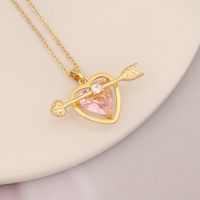 Fashion Rabbit Heart Shape Carrot Stainless Steel Copper Plating Zircon Pendant Necklace 1 Piece main image 2