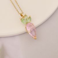 Fashion Rabbit Heart Shape Carrot Stainless Steel Copper Plating Zircon Pendant Necklace 1 Piece main image 9