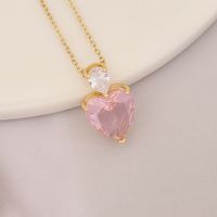 Fashion Rabbit Heart Shape Carrot Stainless Steel Copper Plating Zircon Pendant Necklace 1 Piece main image 8